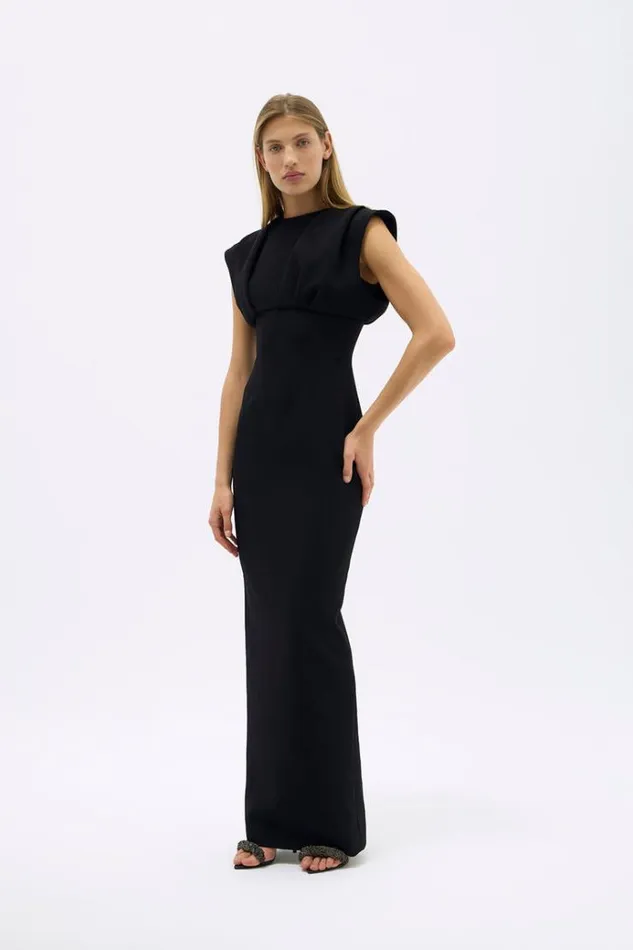 Women Black Dresses Rachel Gilbert MAGGIE GOWN Women Black Dresses Rachel Gilbert MAGGIE GOWN