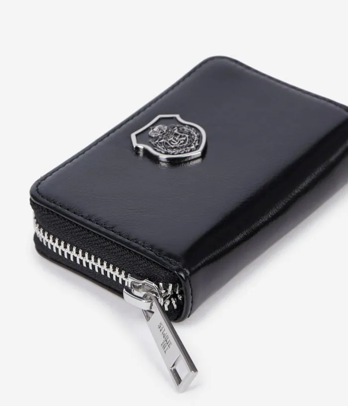 Women Black Leather Blazon Coin Purse THE KOOPLES Bags