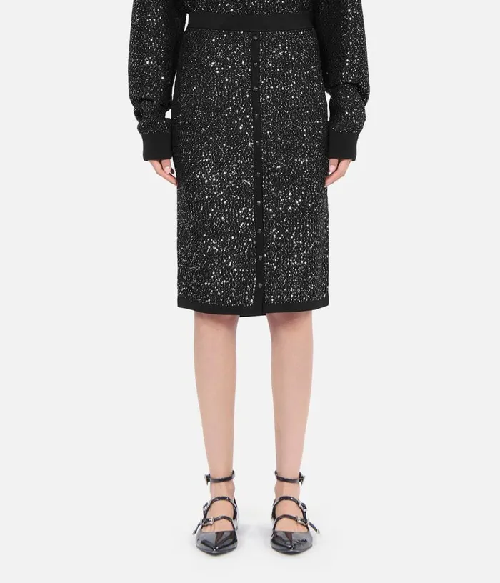 Women Black Midlength Sequin Skirt THE KOOPLES Skirts and Shorts