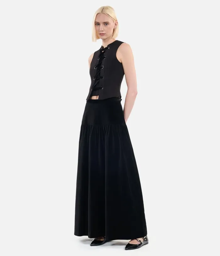 Women Black Top With Lacing THE KOOPLES Blouses and Shirts