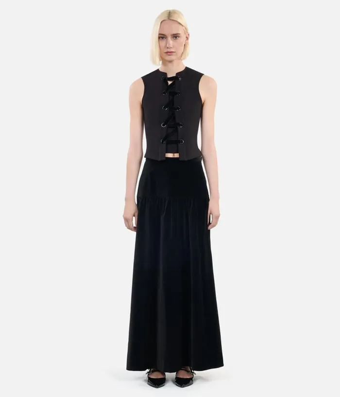 Women Black Top With Lacing THE KOOPLES Blouses and Shirts