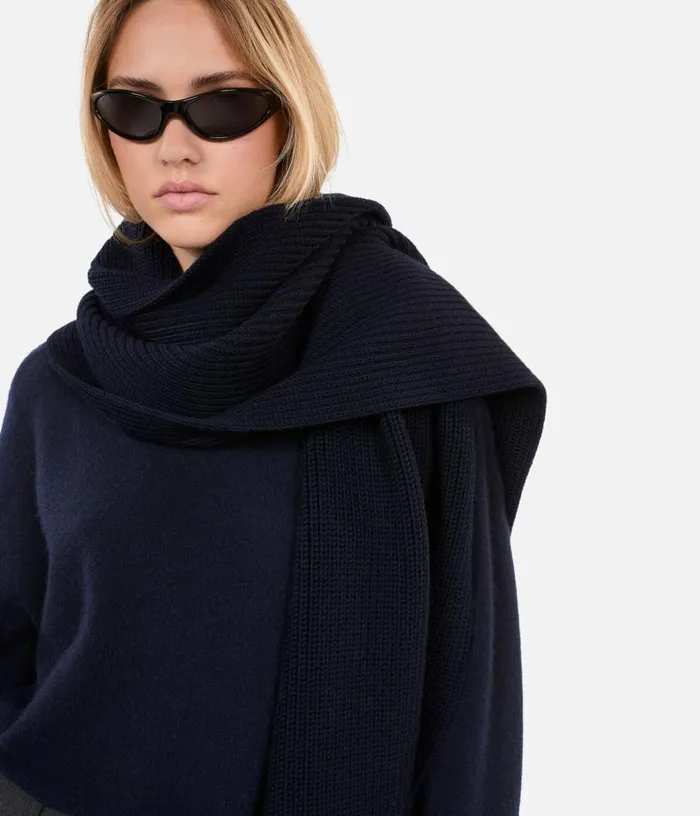 Women Blue Wool Scarf THE KOOPLES Hats and Scarves