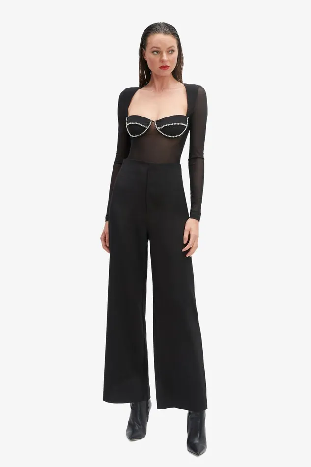 Women Bodysuits Bardot Carter Diamante Bodysuit In Black Black Women Bodysuits Bardot Carter Diamante Bodysuit In Black Black