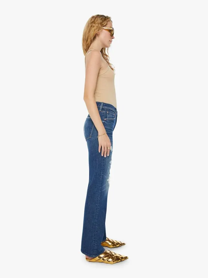 Women Bootcut Mother Denim The Bookie Sneak Medium Blue