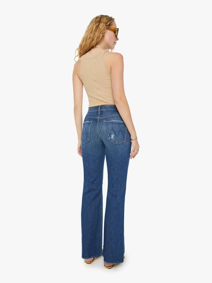 Women Bootcut Mother Denim The Bookie Sneak Medium Blue