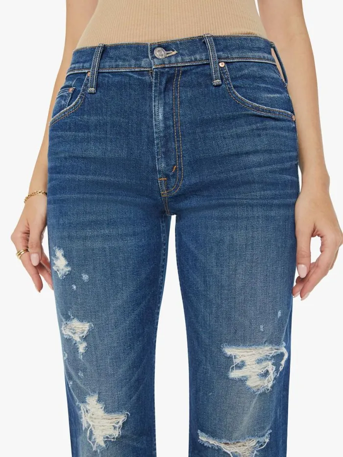 Women Bootcut Mother Denim The Bookie Sneak Medium Blue