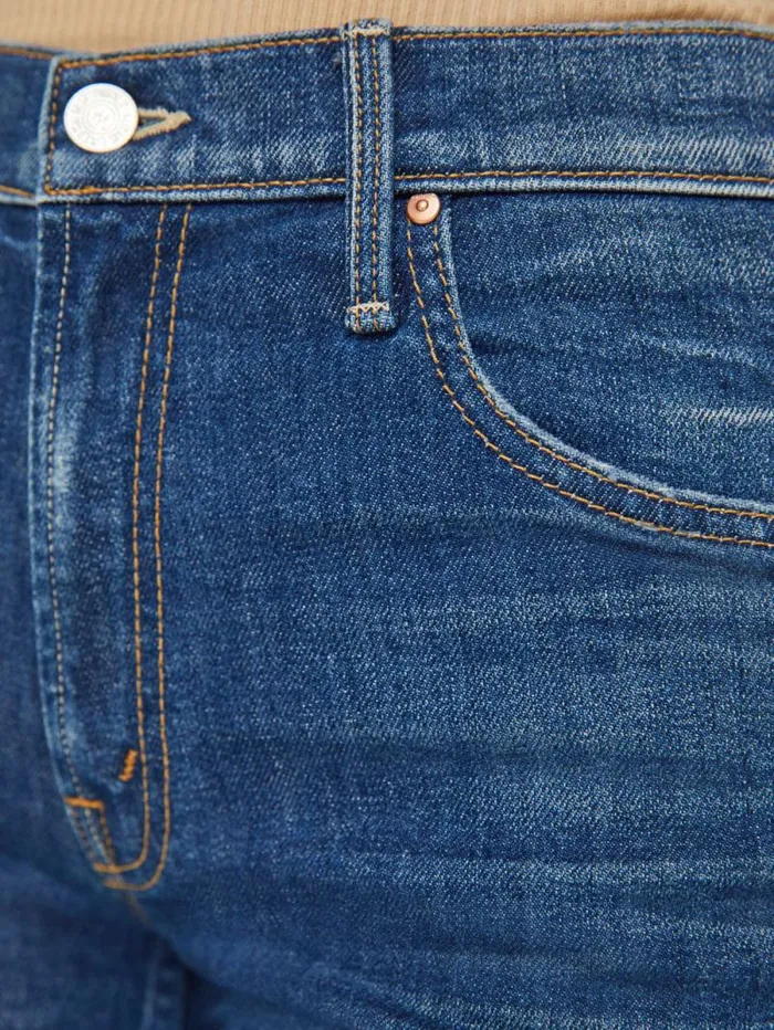 Women Bootcut Mother Denim The Bookie Sneak Medium Blue