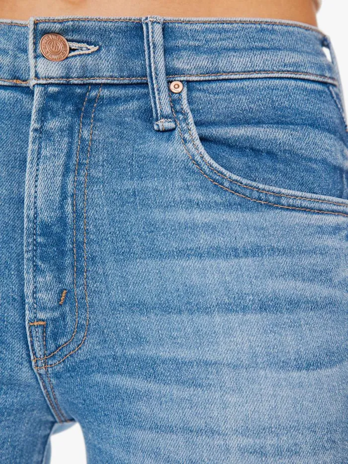 Women Bootcut Mother Denim The Insider Crop Step Fray Blue medium
