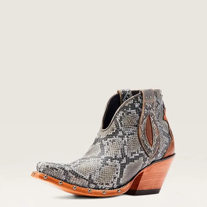 Women Booties Ariat Greeley Western Boot Natural Snake