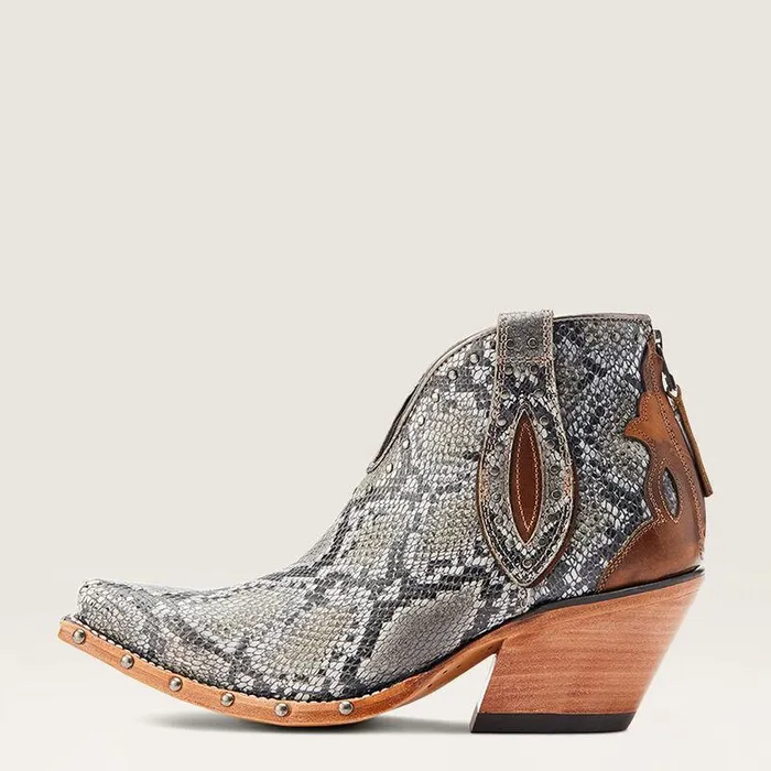 Women Booties Ariat Greeley Western Boot Natural Snake