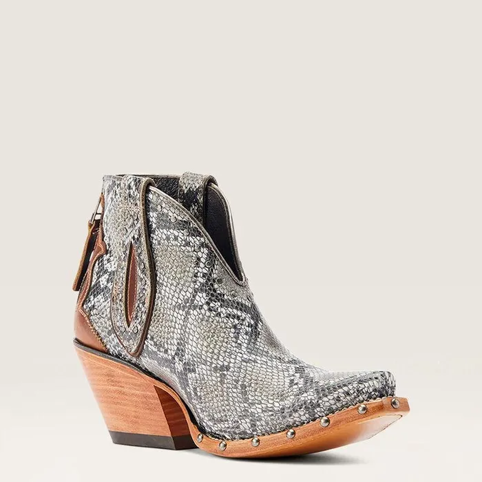 Women Booties Ariat Greeley Western Boot Natural Snake