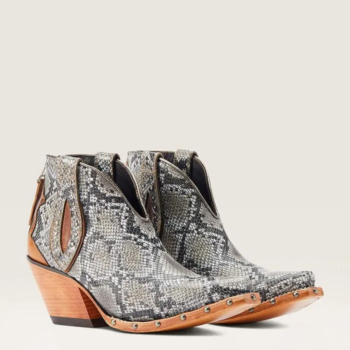 Women Booties Ariat Greeley Western Boot Natural Snake