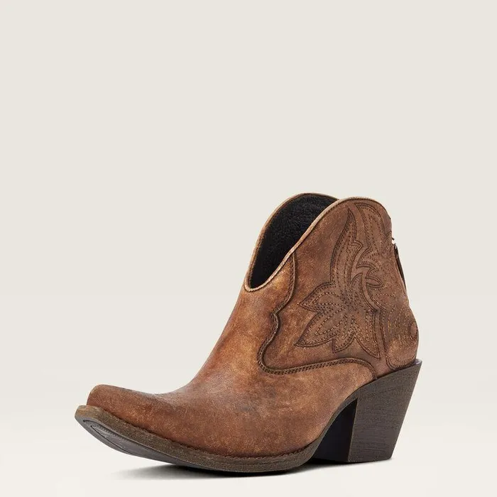 Women Booties Ariat Layla Western Boot Naturally Distressed Brown