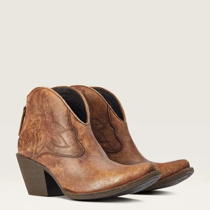 Women Booties Ariat Layla Western Boot Naturally Distressed Brown