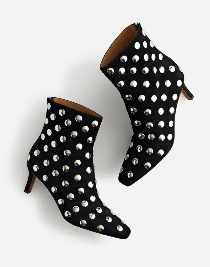 Women Boots Madewell The Dimes StilettoHeel Ankle Boot True Black Multi