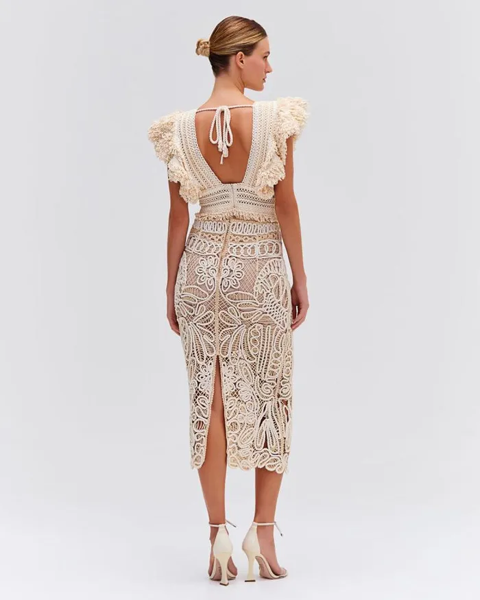Women Bottoms PatBO HANDWOVEN MIDI SKIRT Wheat