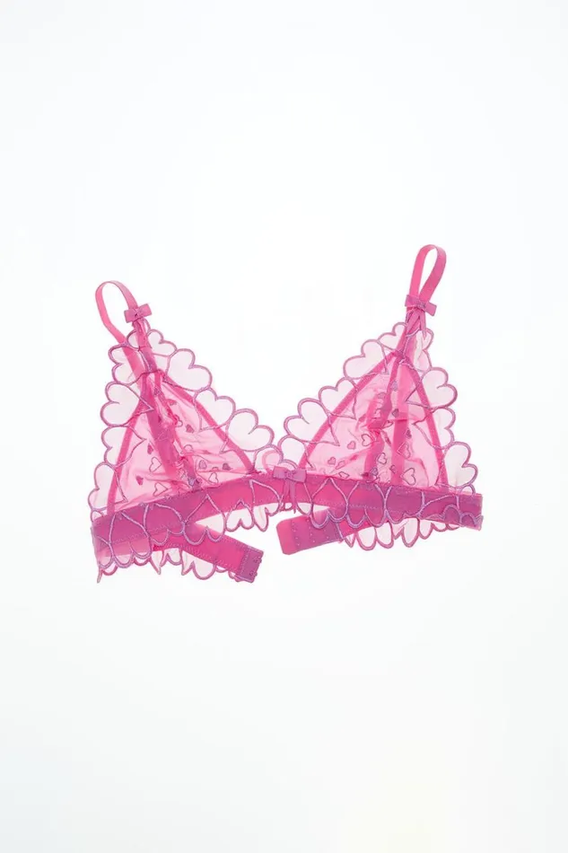 Women Bras Cotton On Sasha Embroidered Mesh Triangle Bralette Cupids Kiss