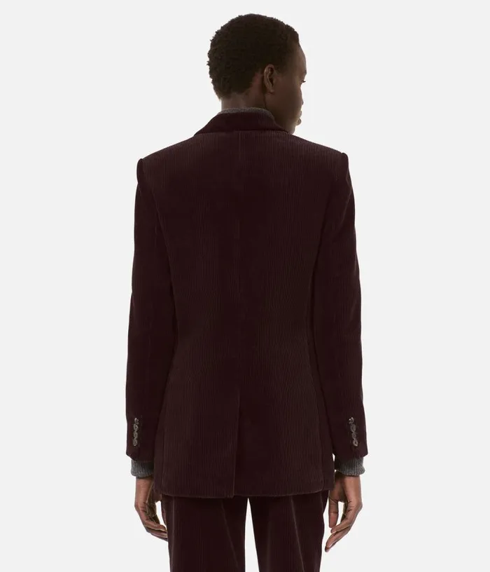 Women Brown Corduroy Suit Jacket THE KOOPLES Coats and Jackets