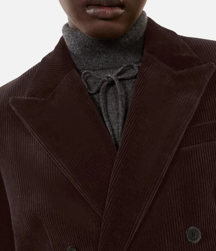 Women Brown Corduroy Suit Jacket THE KOOPLES Coats and Jackets