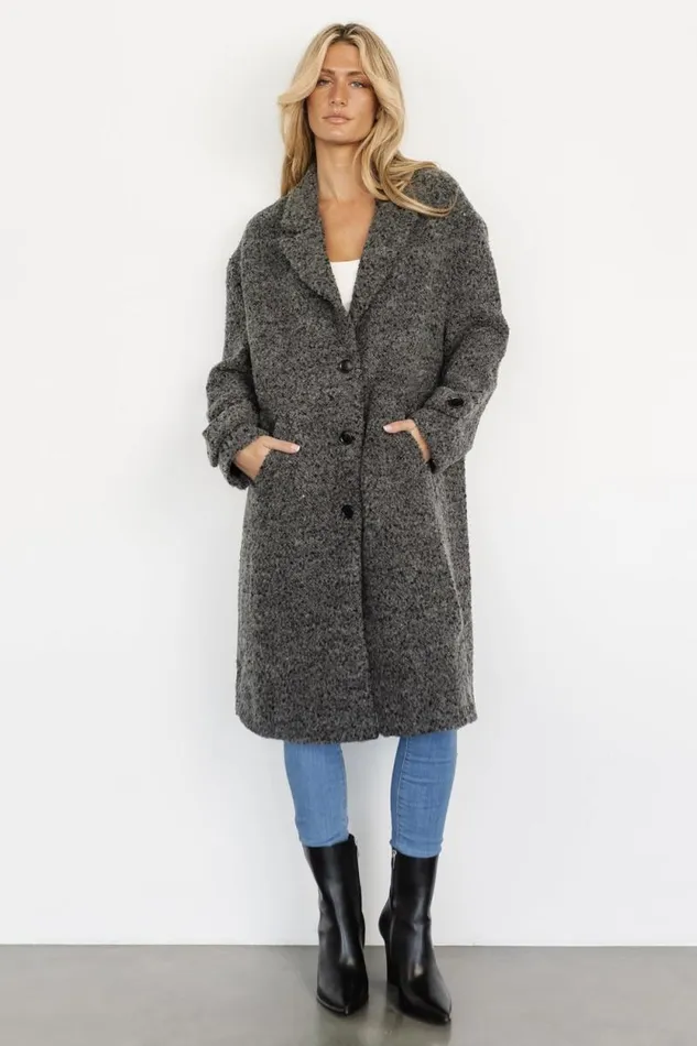 Women Burke Boucle Coat Charcoal Baltic Born Outerwear Women Burke Boucle Coat Charcoal Baltic Born Outerwear