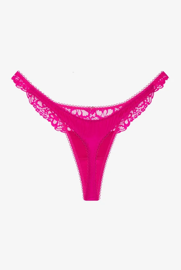 Women Butterfly Lace Thong Panty Pink For Love and Lemons Lingerie