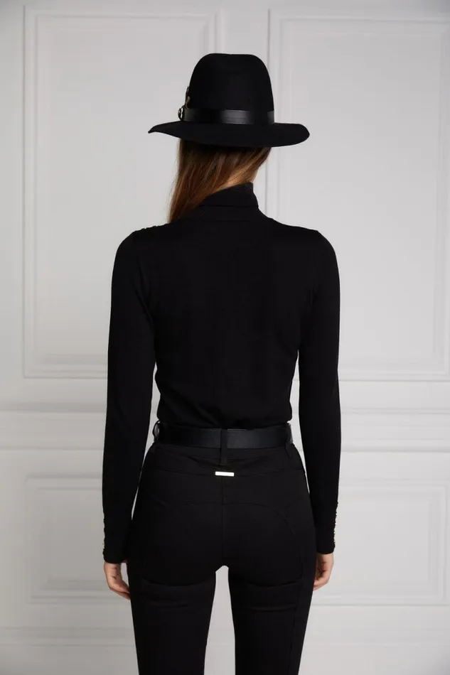 Women Buttoned Knit Roll Neck Black Holland Cooper Knitwear Women Buttoned Knit Roll Neck Black Holland Cooper Knitwear