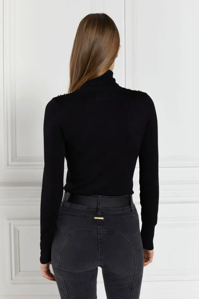 Women Buttoned Knit Roll Neck Black Holland Cooper Knitwear Women Buttoned Knit Roll Neck Black Holland Cooper Knitwear