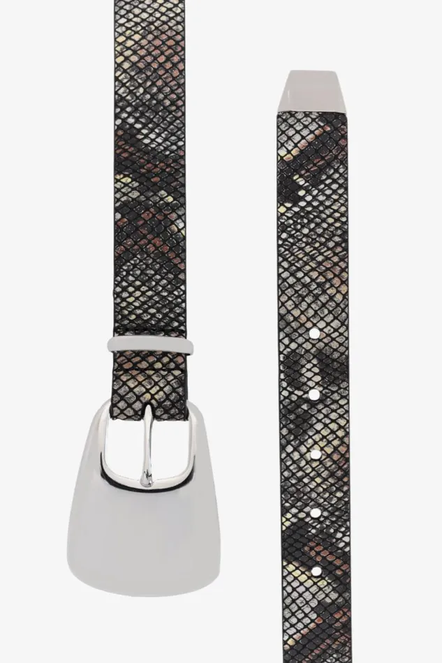 Women CAIRO Leather Belt Python Print LAMARQUE Belts