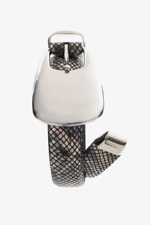 Women CAIRO Leather Belt Python Print LAMARQUE Belts