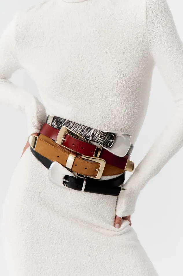 Women CAIRO Leather Belt Python Print LAMARQUE Belts