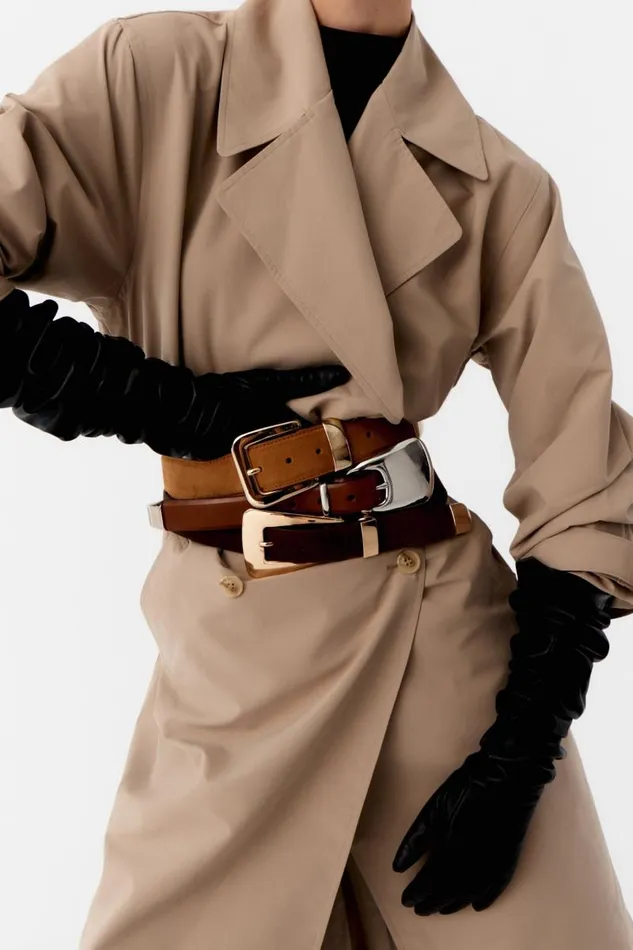 Women CAIRO Leather Belt Tansilver LAMARQUE Belts