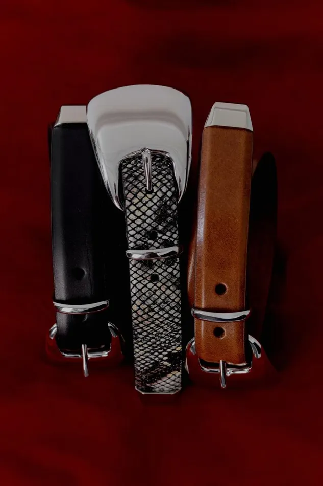 Women CAIRO Leather Belt Tansilver LAMARQUE Belts
