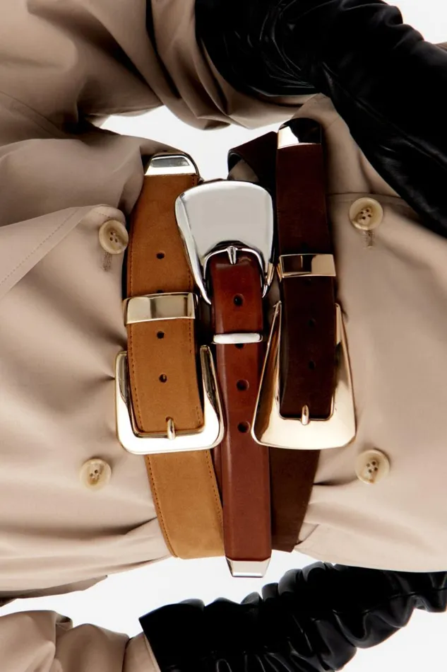 Women CAIRO Leather Belt Tansilver LAMARQUE Belts
