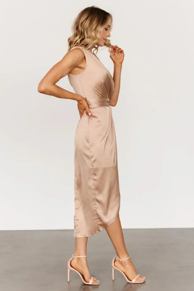 Women Celia One Shoulder Midi Dress Champagne Baltic Born Midi Dresses Women Celia One Shoulder Midi Dress Champagne Baltic Born Midi Dresses