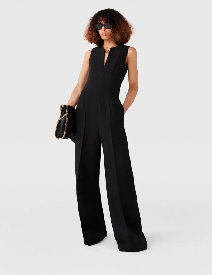 Women ChainEmbellished OpenBack Jumpsuit Midnight Black Stella McCartney Dresses