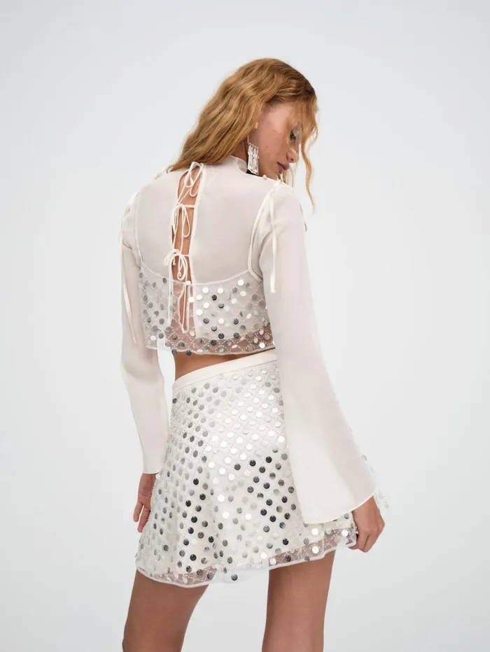 Women Charelle Mini Skirt Silver For Love and Lemons Bottoms