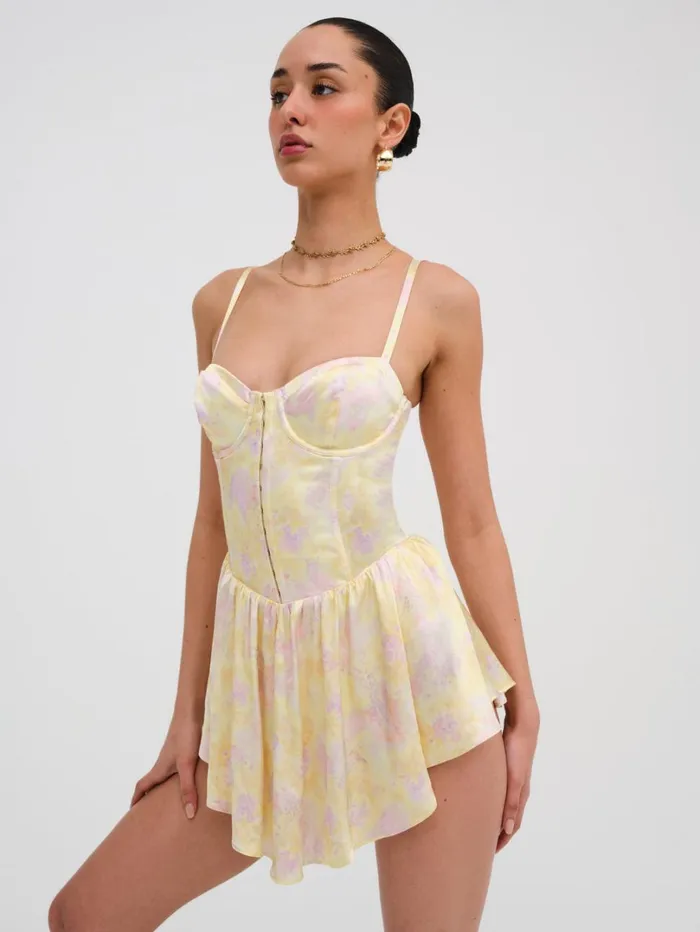 Women Charlene Mini Dress Yellow For Love and Lemons Dresses Women Charlene Mini Dress Yellow For Love and Lemons Dresses
