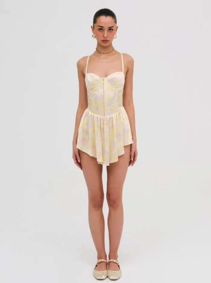 Women Charlene Mini Dress Yellow For Love and Lemons Dresses Women Charlene Mini Dress Yellow For Love and Lemons Dresses