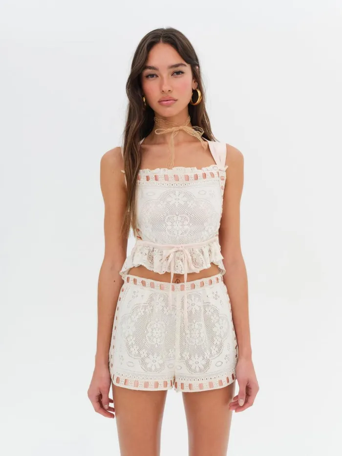 Women Charlotte Lace Short Beige For Love and Lemons Bottoms Women Charlotte Lace Short Beige For Love and Lemons Bottoms