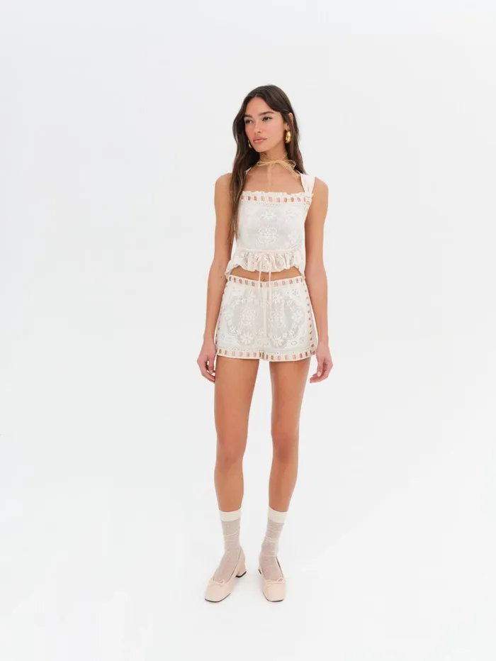 Women Charlotte Lace Short Beige For Love and Lemons Bottoms Women Charlotte Lace Short Beige For Love and Lemons Bottoms
