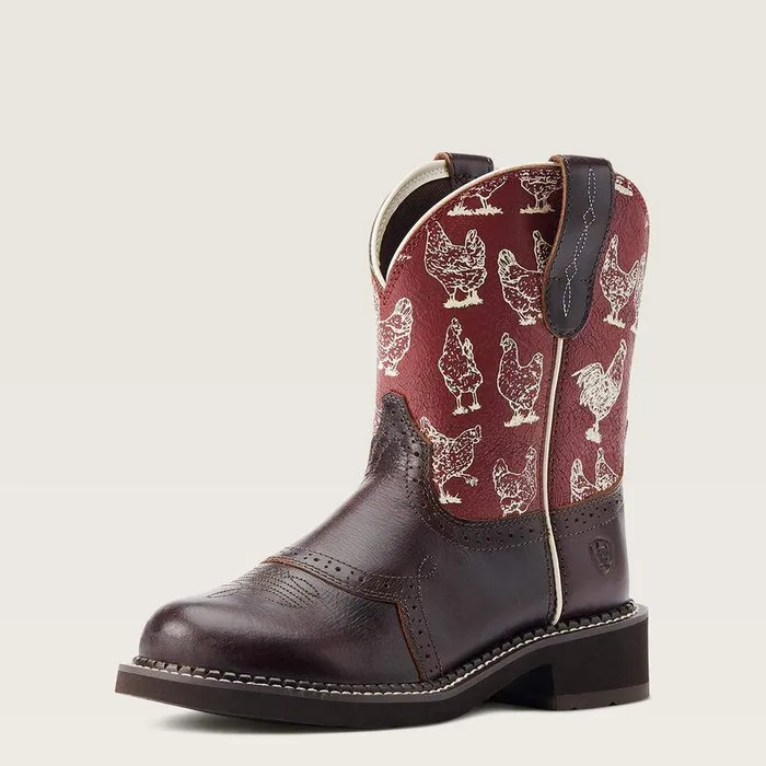 Women Chelsea Boots Ariat Fatbaby Heritage Farrah Western Boot Chocolate Chip