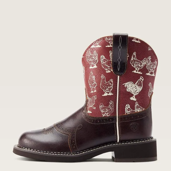 Women Chelsea Boots Ariat Fatbaby Heritage Farrah Western Boot Chocolate Chip
