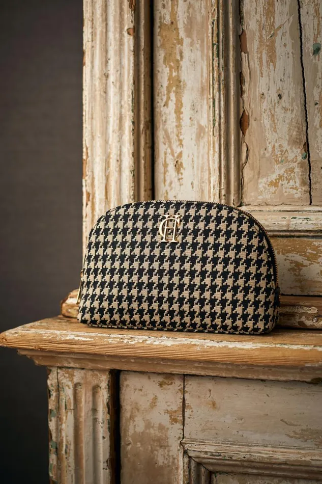 Women Chelsea Makeup Bag Ecru Houndstooth Holland Cooper Makeup Bags