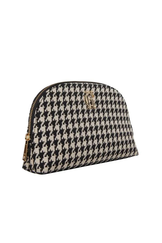 Women Chelsea Makeup Bag Ecru Houndstooth Holland Cooper Makeup Bags