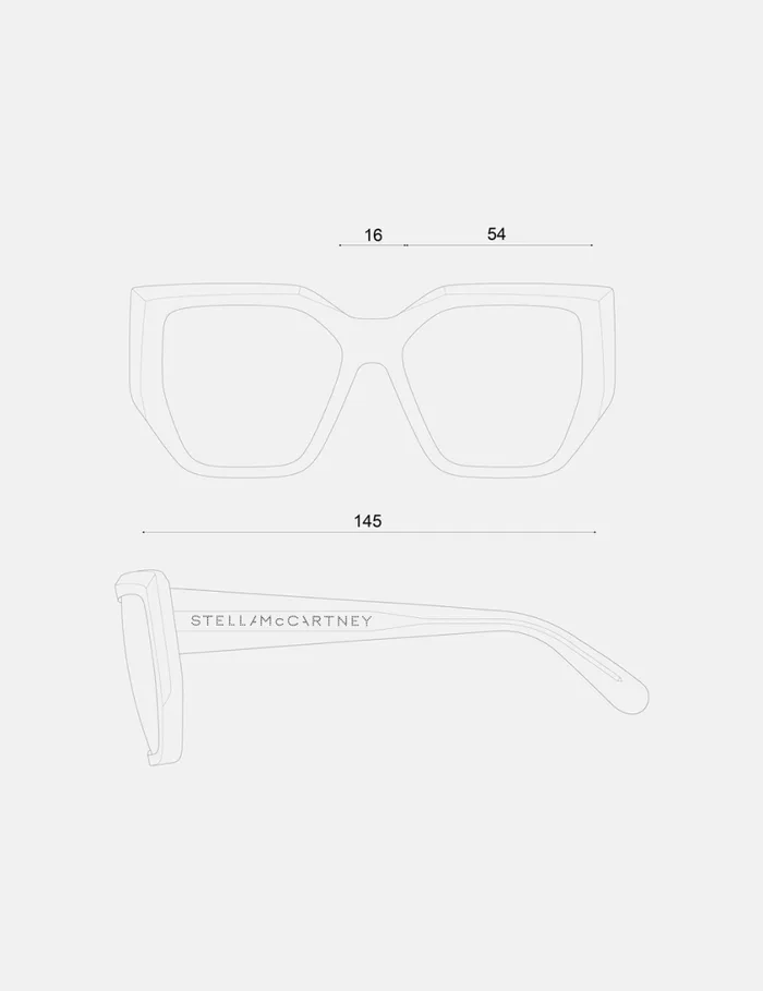 Women Chunky Square CatEye Sunglasses Glossy Dark Chocolate And Gold Stella McCartney Sunglasses