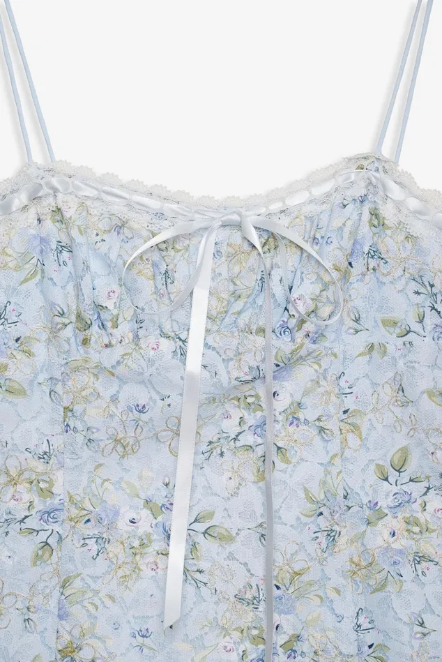 Women Claire Lace Mini Dress Blue For Love and Lemons Dresses