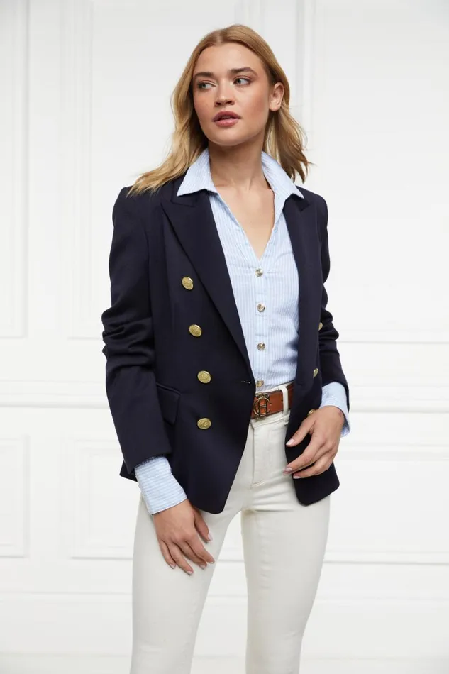Women Classic VNeck Blouse Azure Stripe Holland Cooper Shirts and Blouses Women Classic VNeck Blouse Azure Stripe Holland Cooper Shirts and Blouses