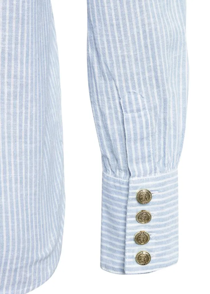 Women Classic VNeck Blouse Azure Stripe Holland Cooper Shirts and Blouses Women Classic VNeck Blouse Azure Stripe Holland Cooper Shirts and Blouses