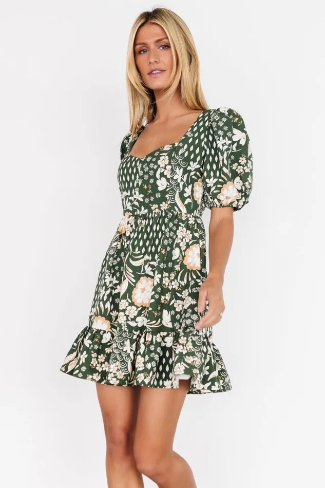 Women Clea Sweetheart Mini Dress Olive Multi Baltic Born Short Dresses
