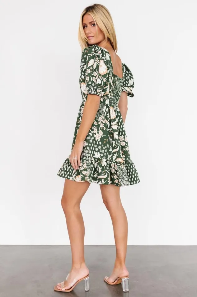 Women Clea Sweetheart Mini Dress Olive Multi Baltic Born Short Dresses